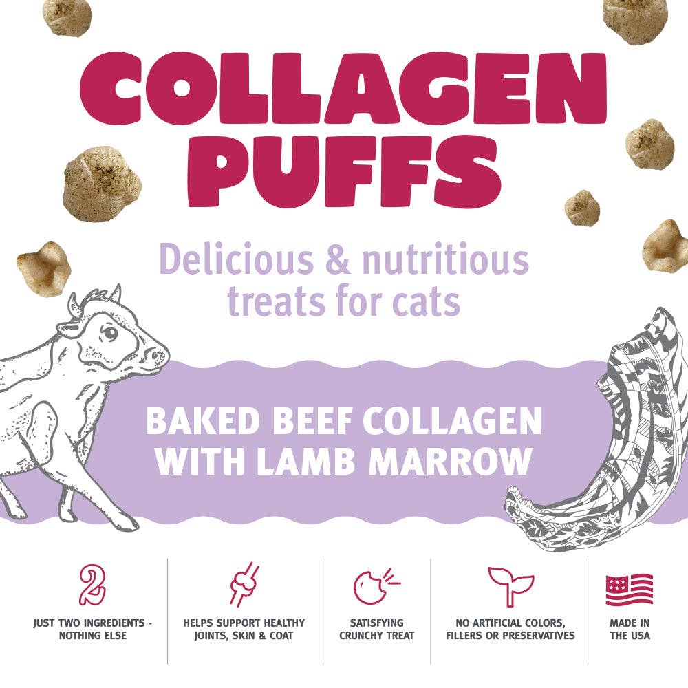 Icelandic+ Beef Collagen Puffs with Marrow Treats for Cats
