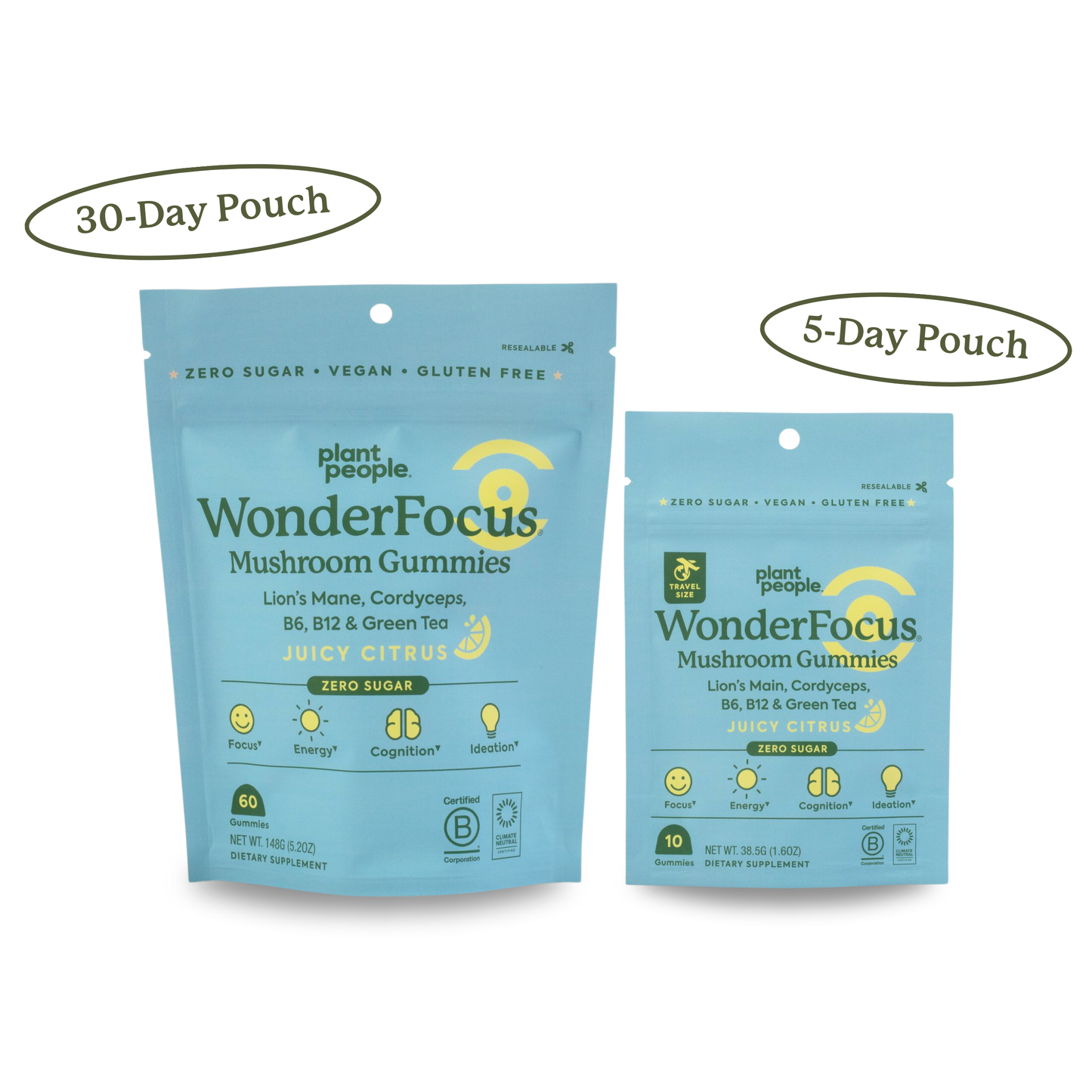 Plant People Grab-n-Go Size: WonderFocus Mushroom Gummies
