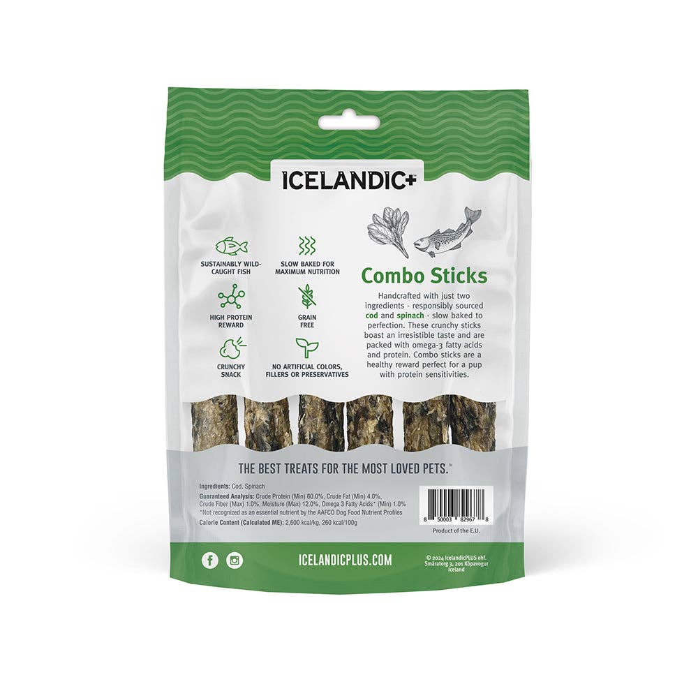 Icelandic+ Cod & Spinach Combo Sticks Dog Treats