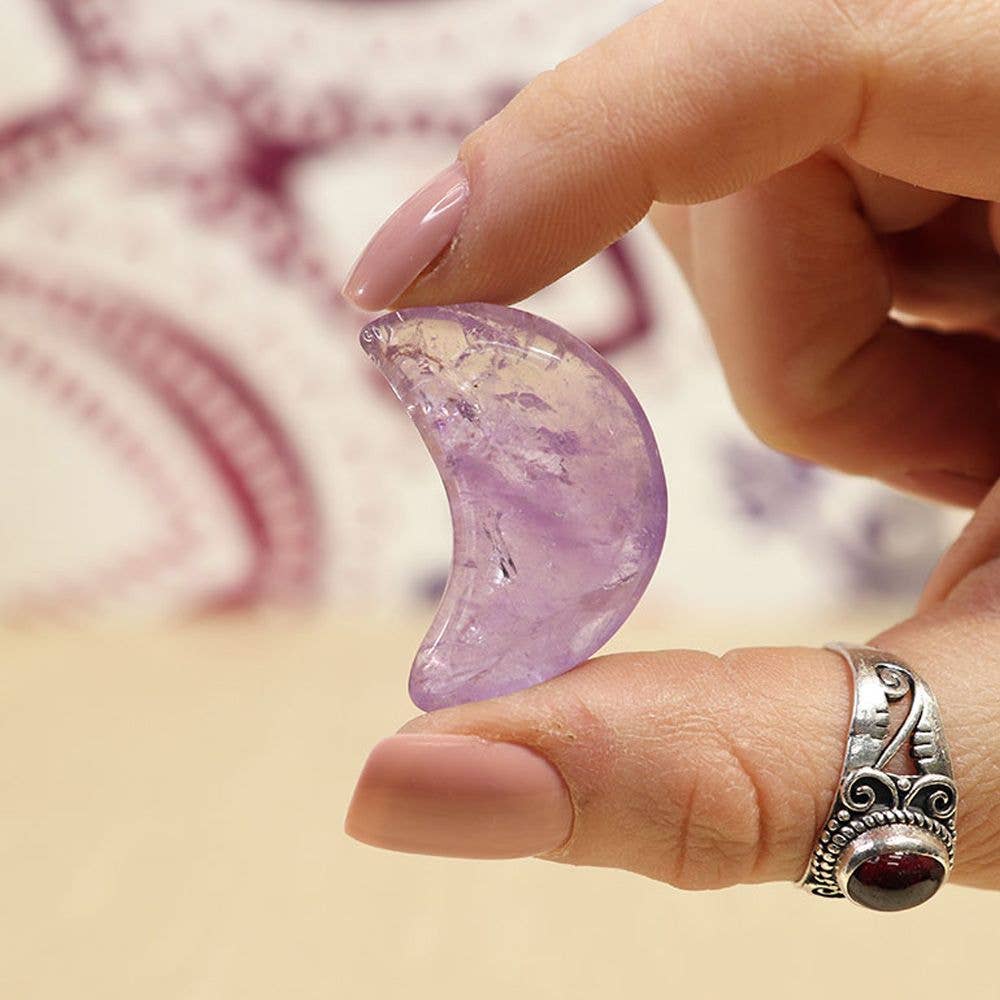 Crystal, Amethyst Mini Half Moon | Calming Amethyst