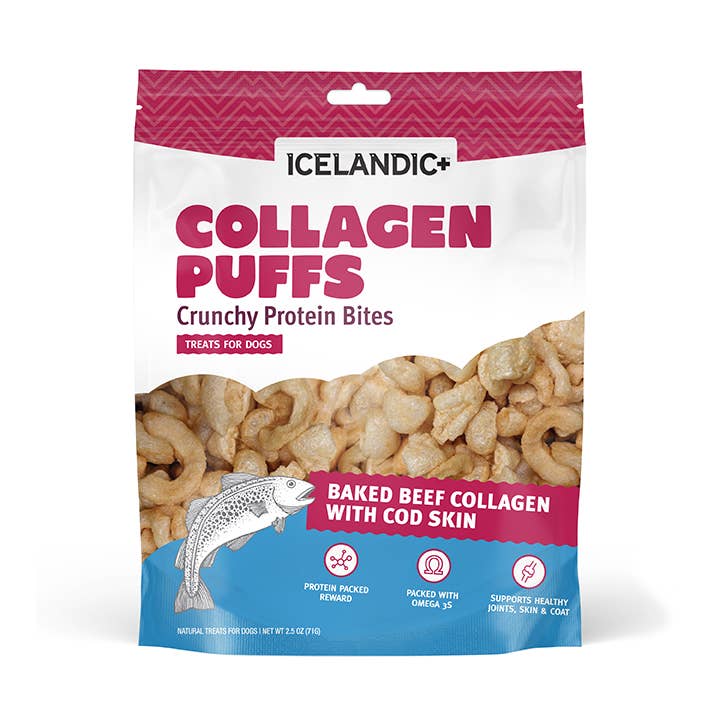 Icelandic+ Beef Collagen Puffs with Cod Skin for Dogs 2.5-oz