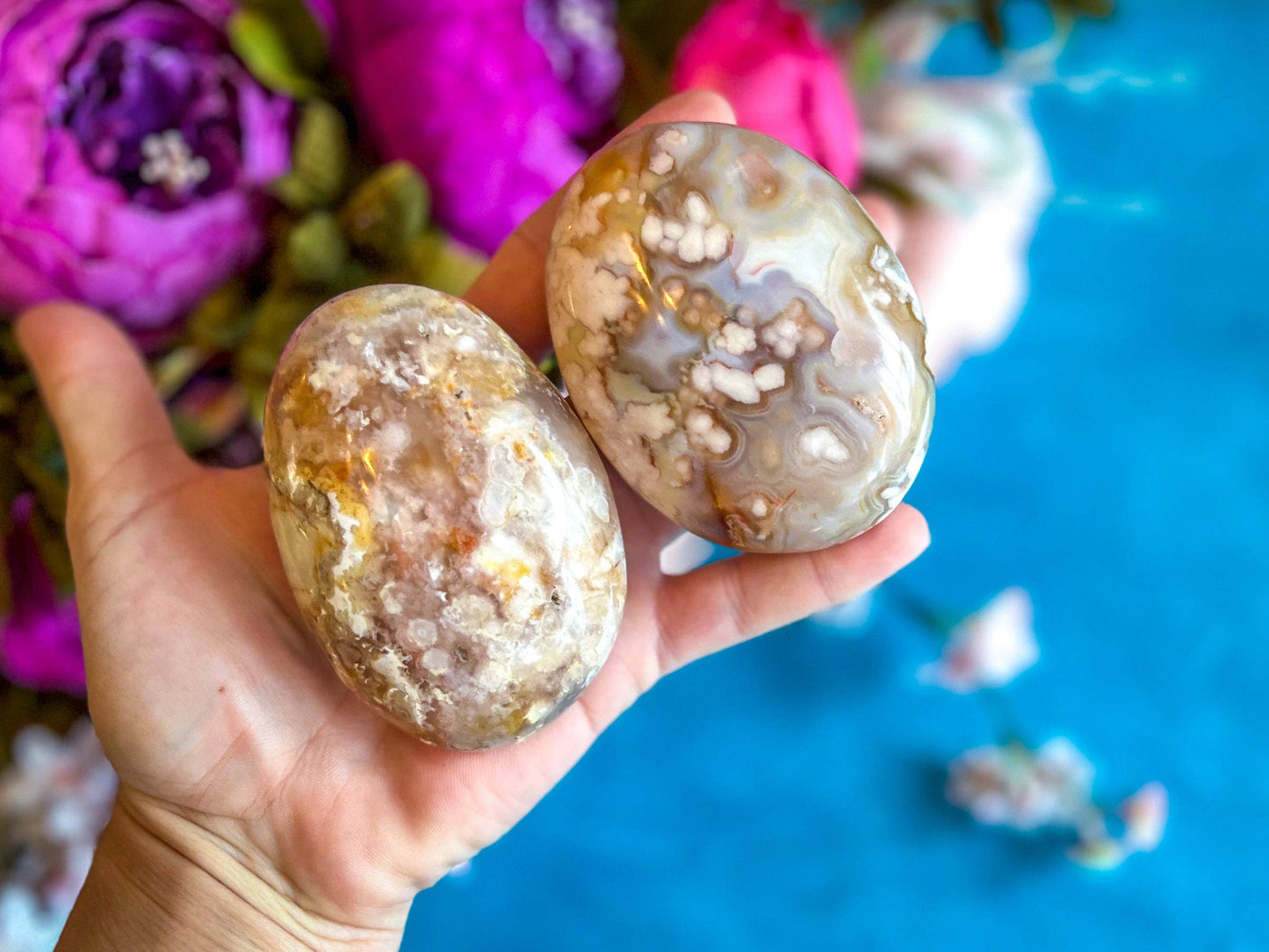 Palm Stones, Flower Agate