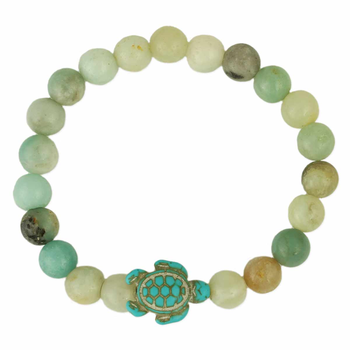 Swimming Sea Turtle Amazonite Bead Bracelet