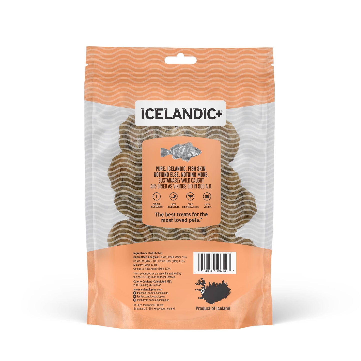 Icelandic+ Redfish Skin Rolls Dog Treat 3-oz Bag