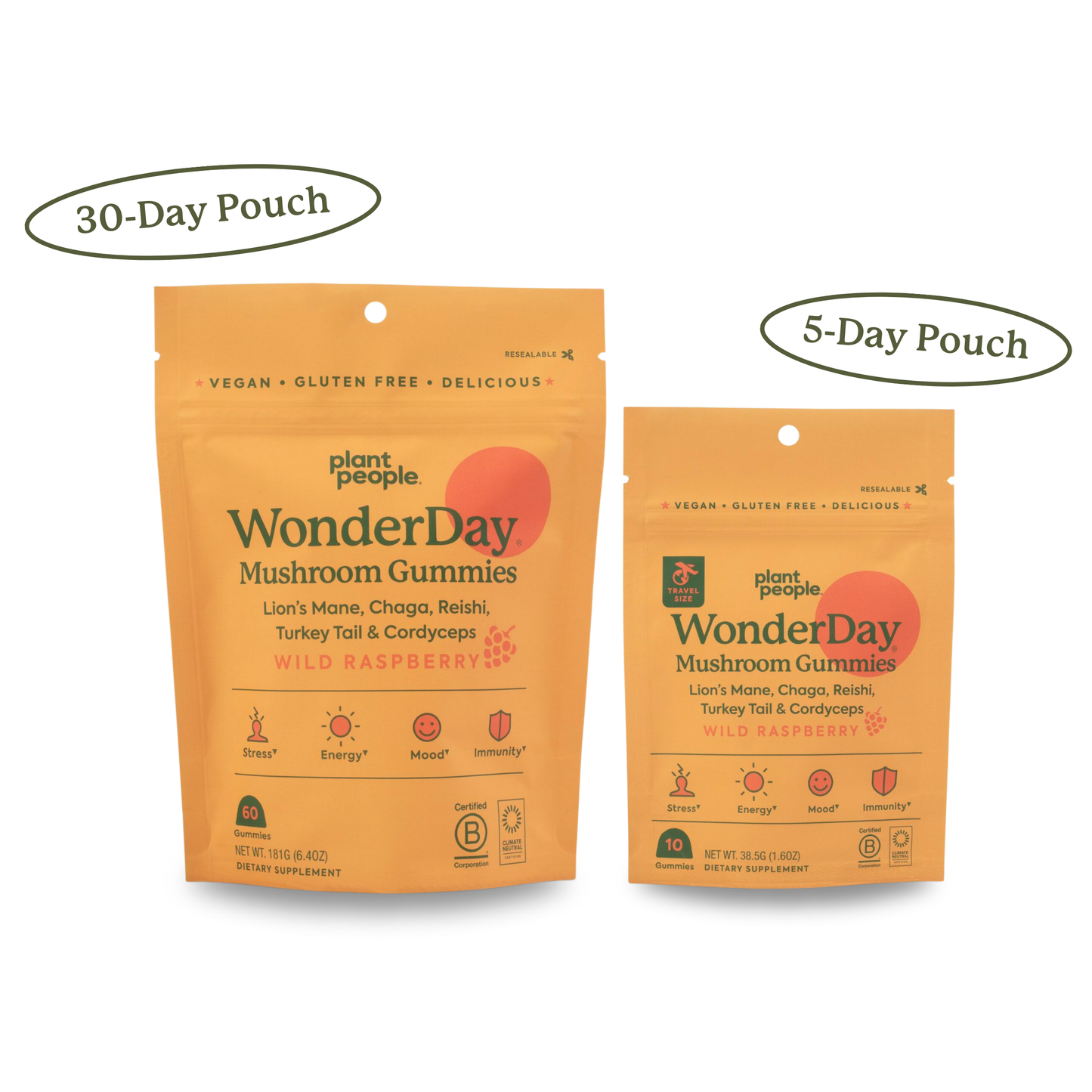 Plant People Grab-n-Go Size: WonderDay Mushroom Gummies