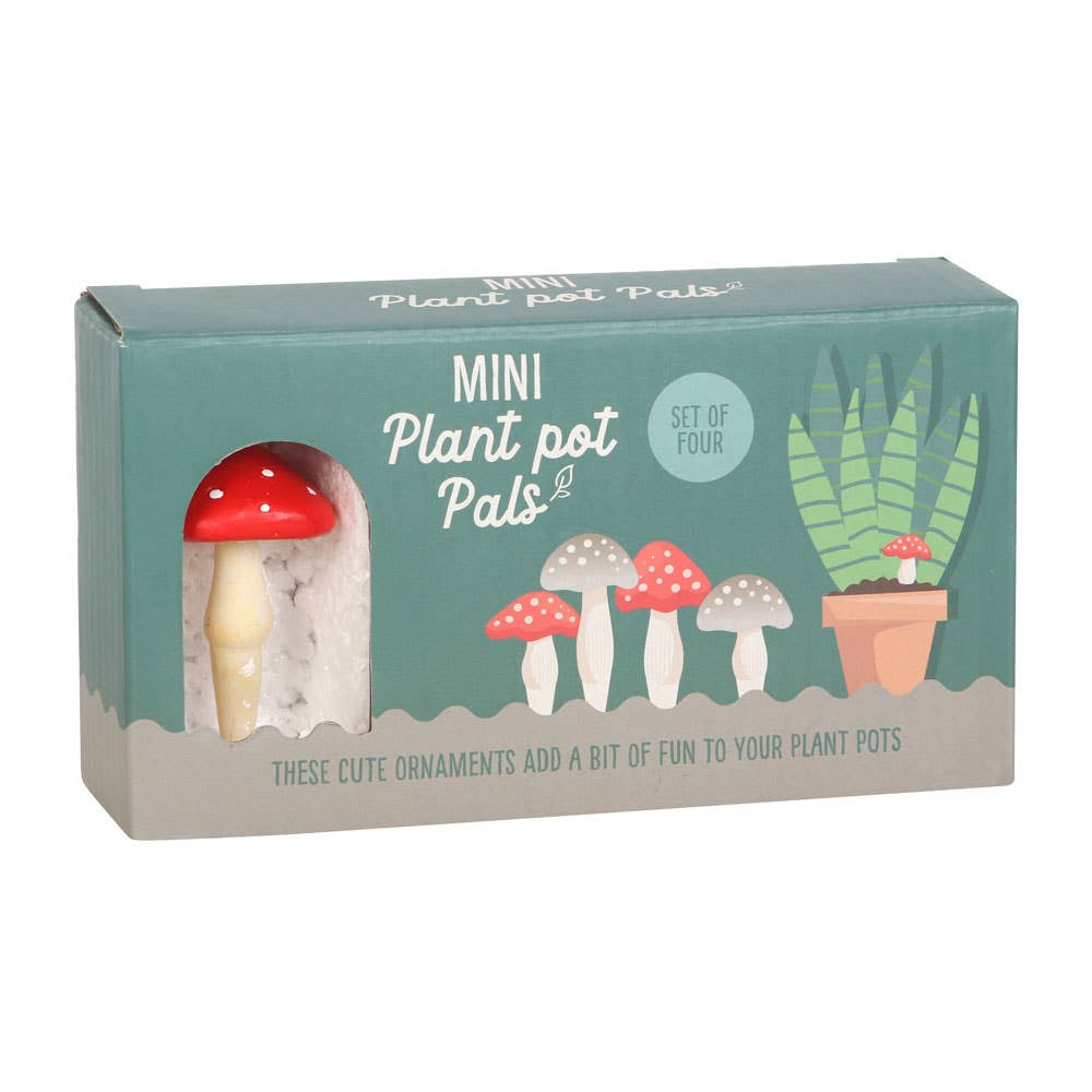 Plant Pot Pals Set of 4 Mini Mushroom