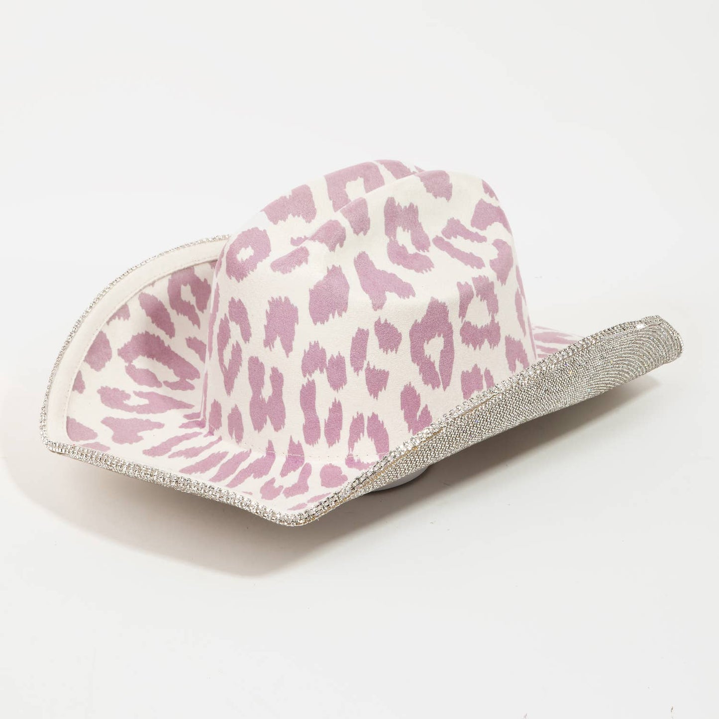 Z~ Cowboy Hat Leopard Print Rhinestone Trim