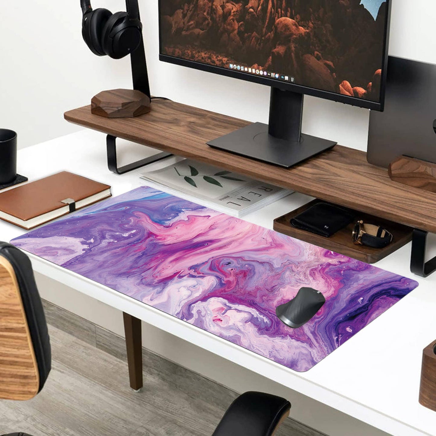 Desk Mat | Purple Marble