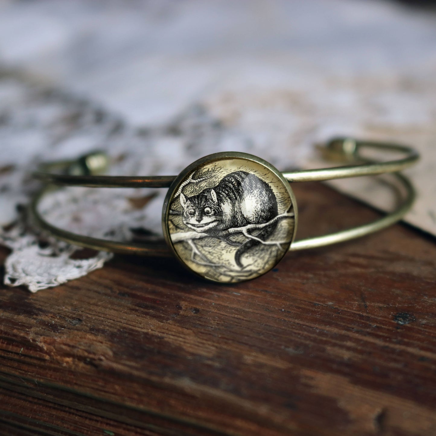 Bracelet ~ Alice in Wonderland Cheshire Cat Cuff