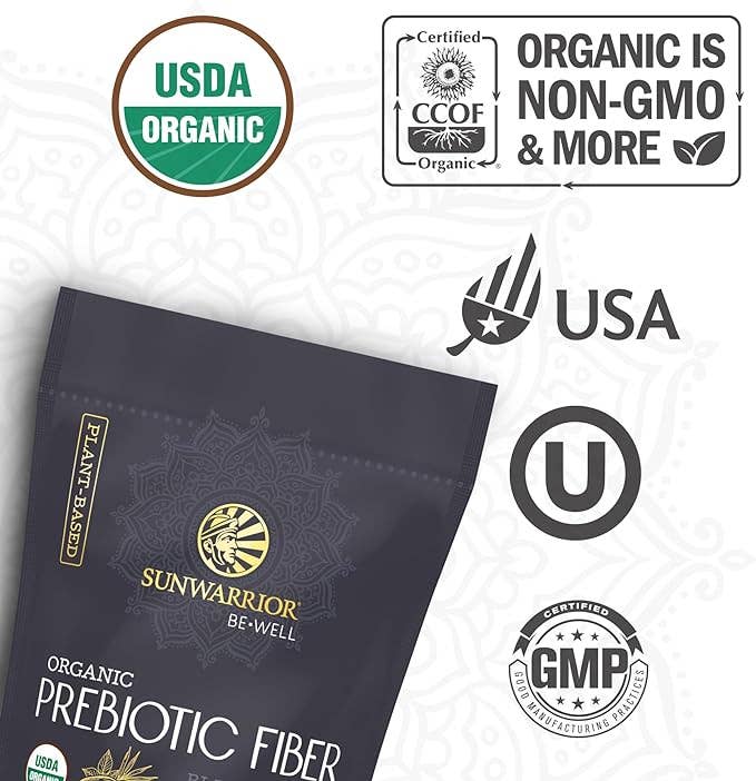 Sunwarrior, Be Well Prebiotic Fiber Powder Supplement - Organic