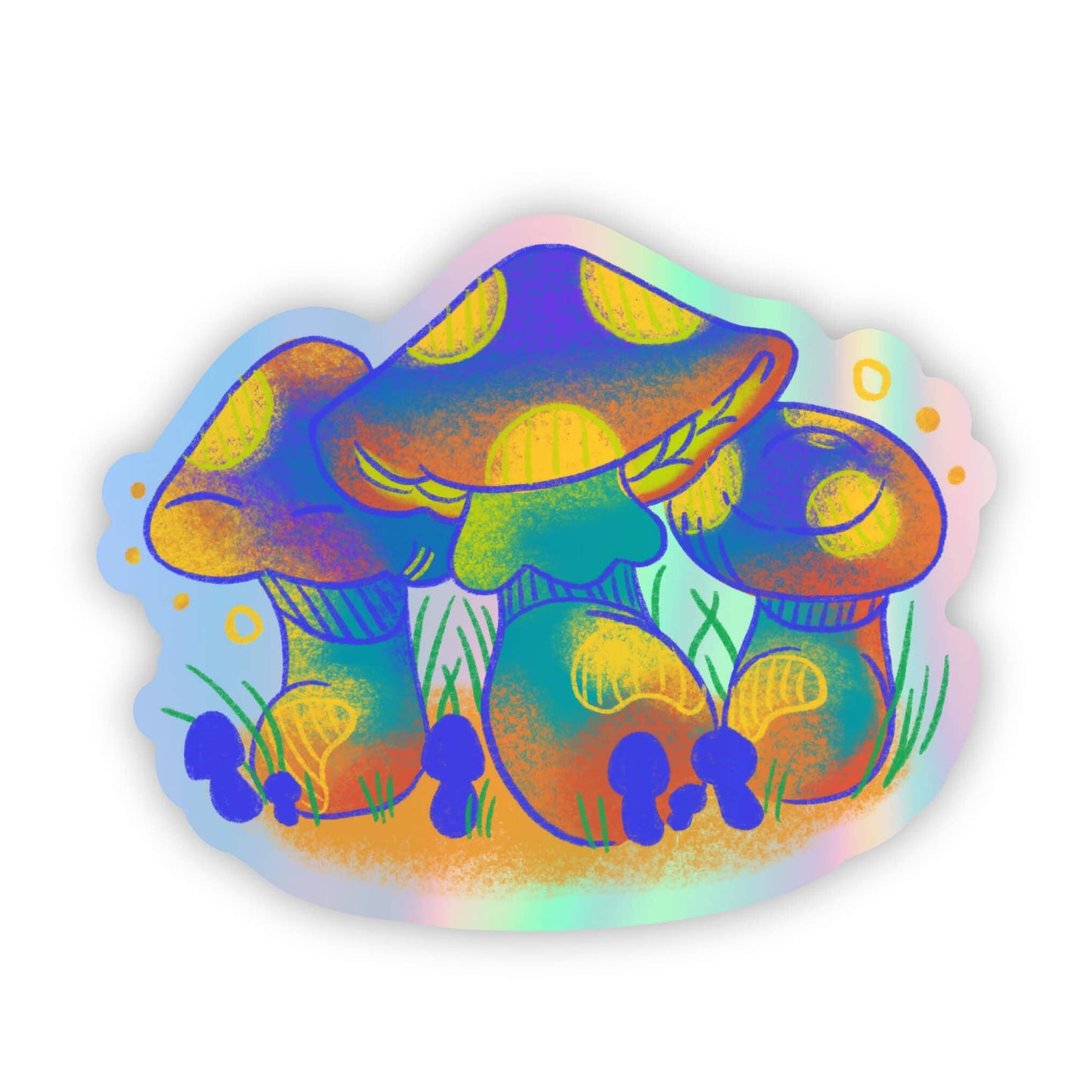 Sticker 3 Trippy Mushrooms Holographic