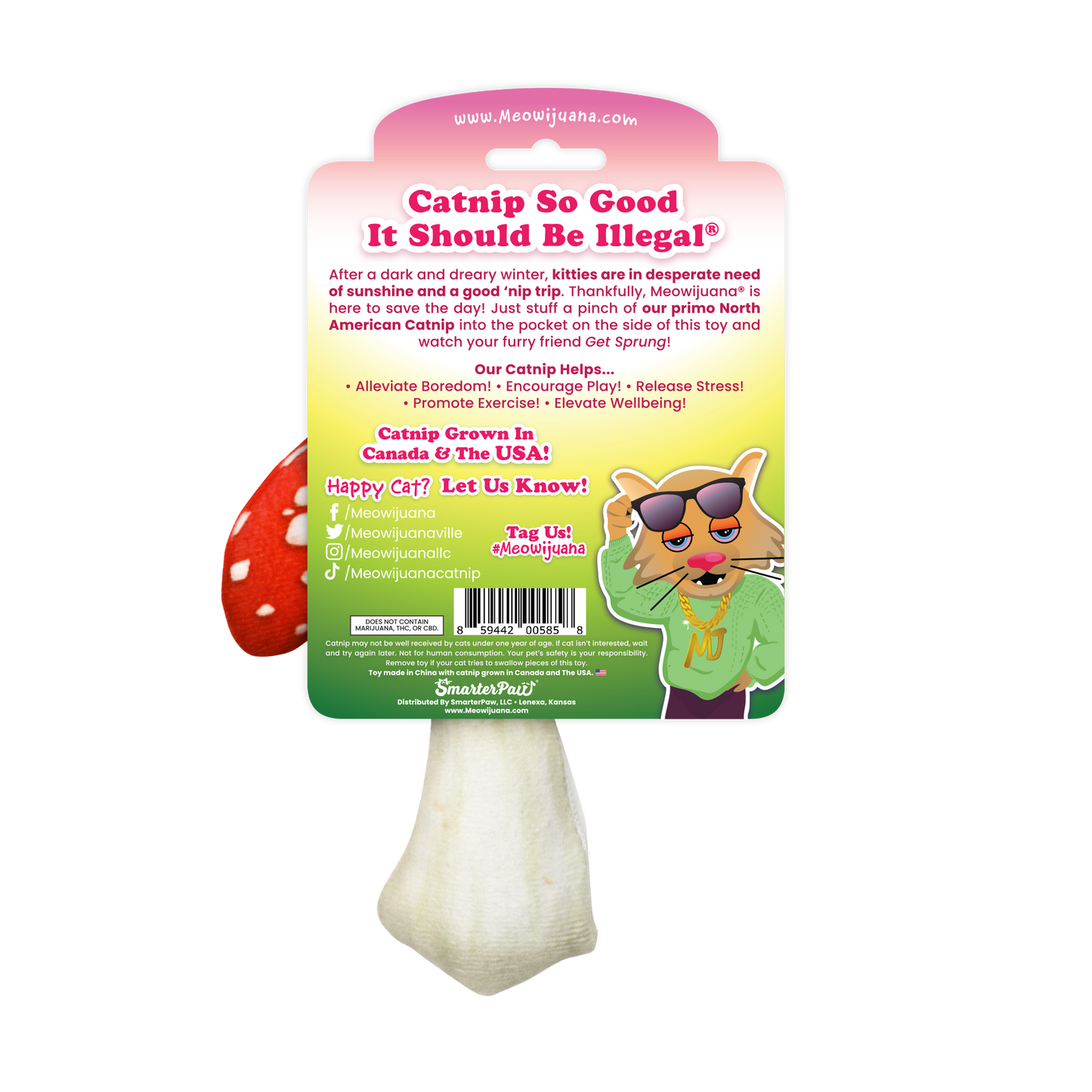 Cat toy, Get Sprung Refillable Mushroom