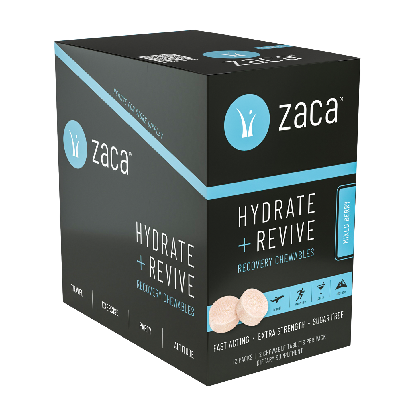 Zaca, Hydrate + Revive Chewable - Mixed Berry