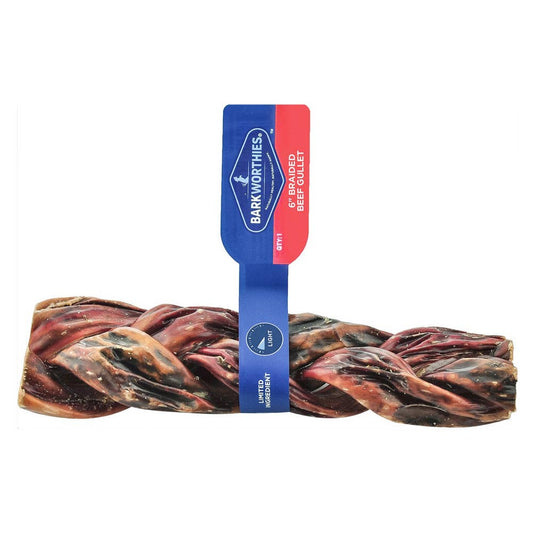 Barkworthies Beef Gullet - Braided - 6'' Individual