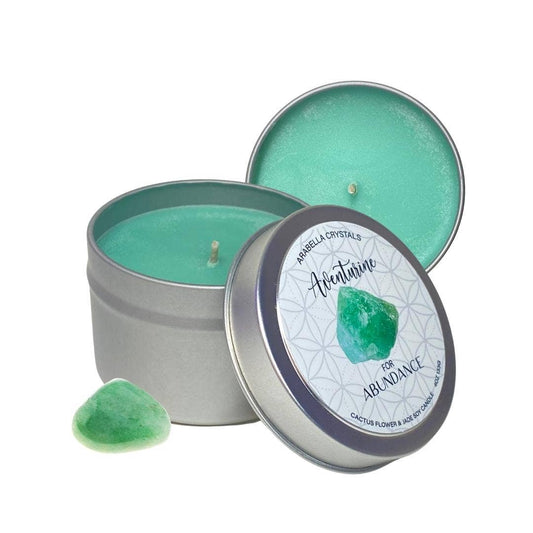 Candle Tin, Aventurine Crystal