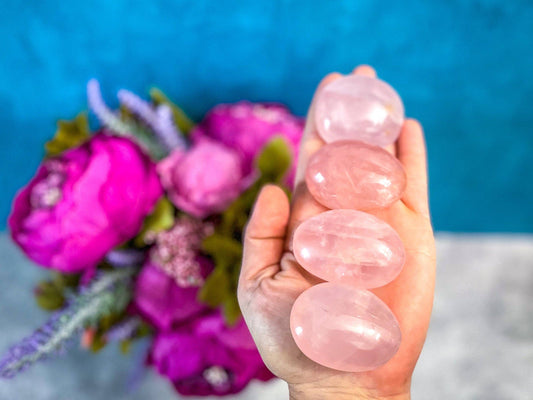 palm stone, Rose Quartz