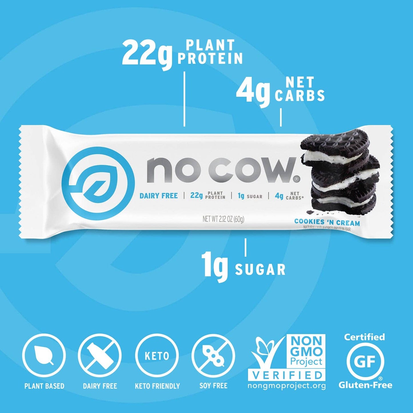 No Cow Protein Bars, Cookies 'N Cream