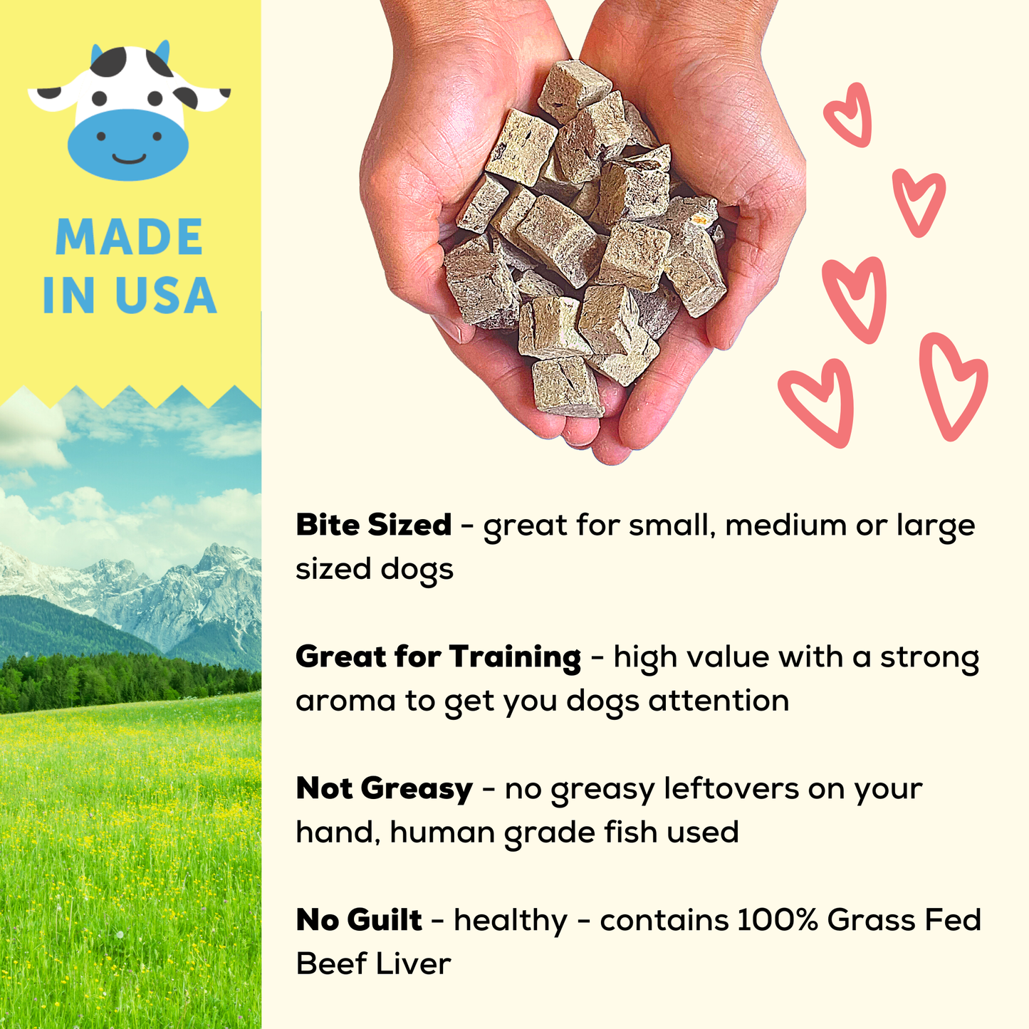 Dog and Cat Treats, Freeze Dried Grass Fed Beef Liver