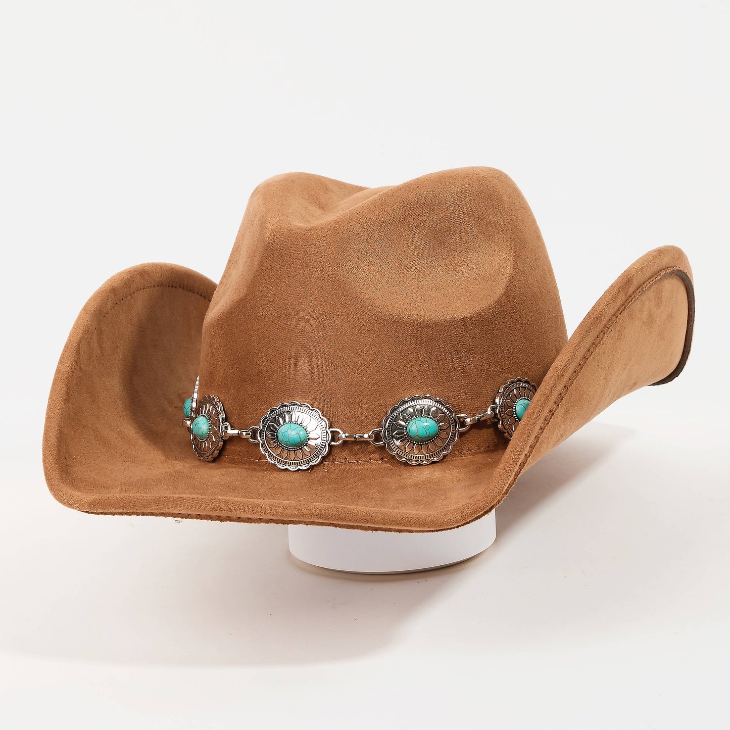 Z~ Turquoise Oval Stone Strap Cowboy Hat