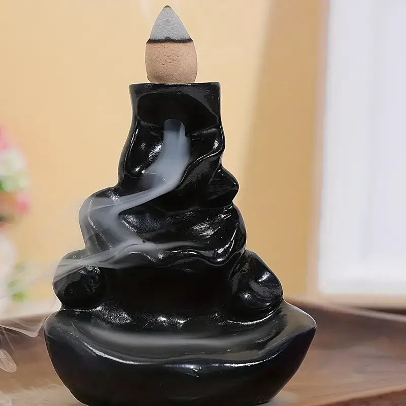 Incense Holder, Mini Resin Ceramic Waterfall Meditation Aroma