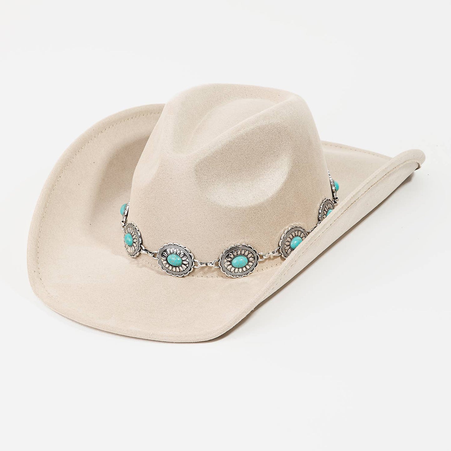 Z~ Turquoise Oval Stone Strap Cowboy Hat