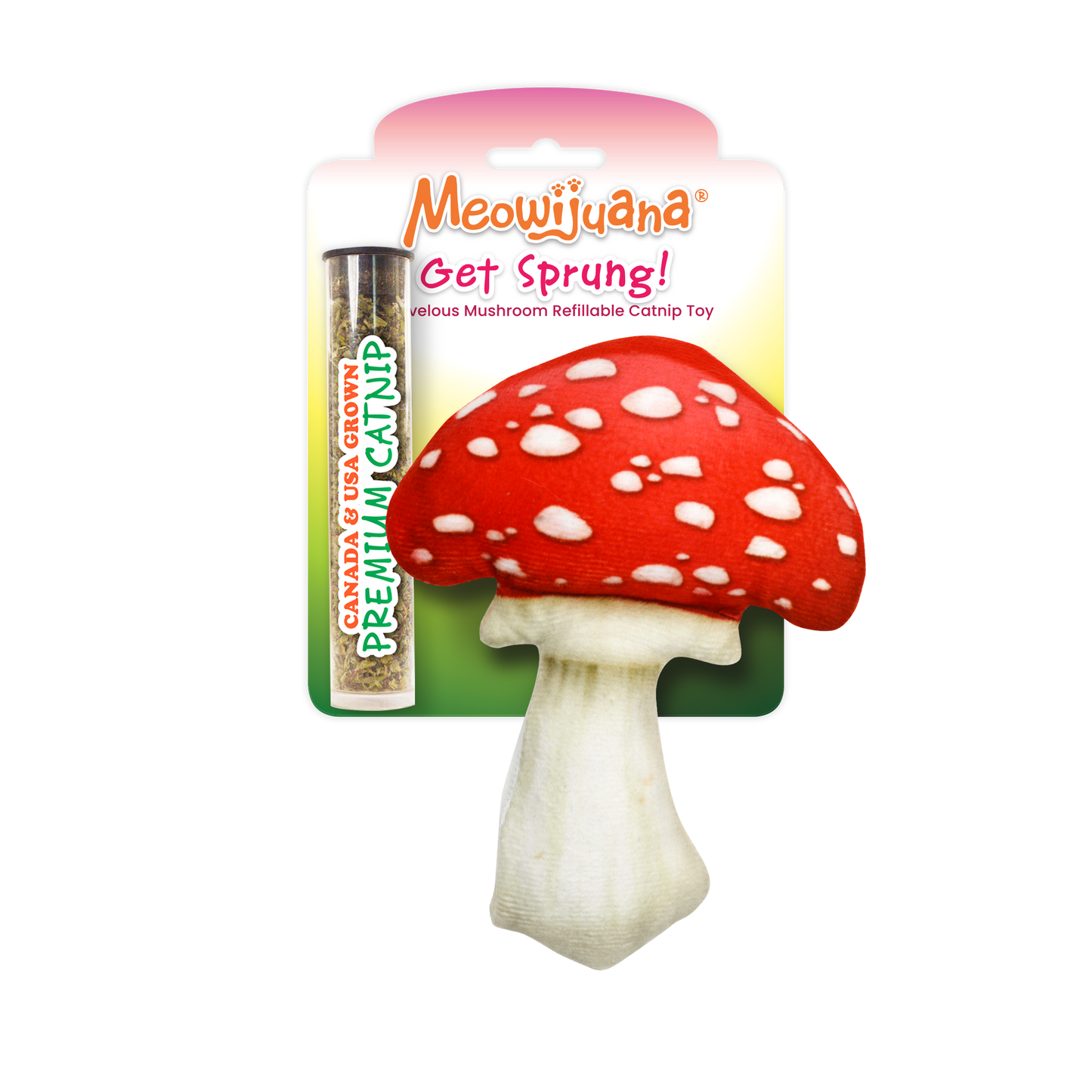 Cat toy, Get Sprung Refillable Mushroom