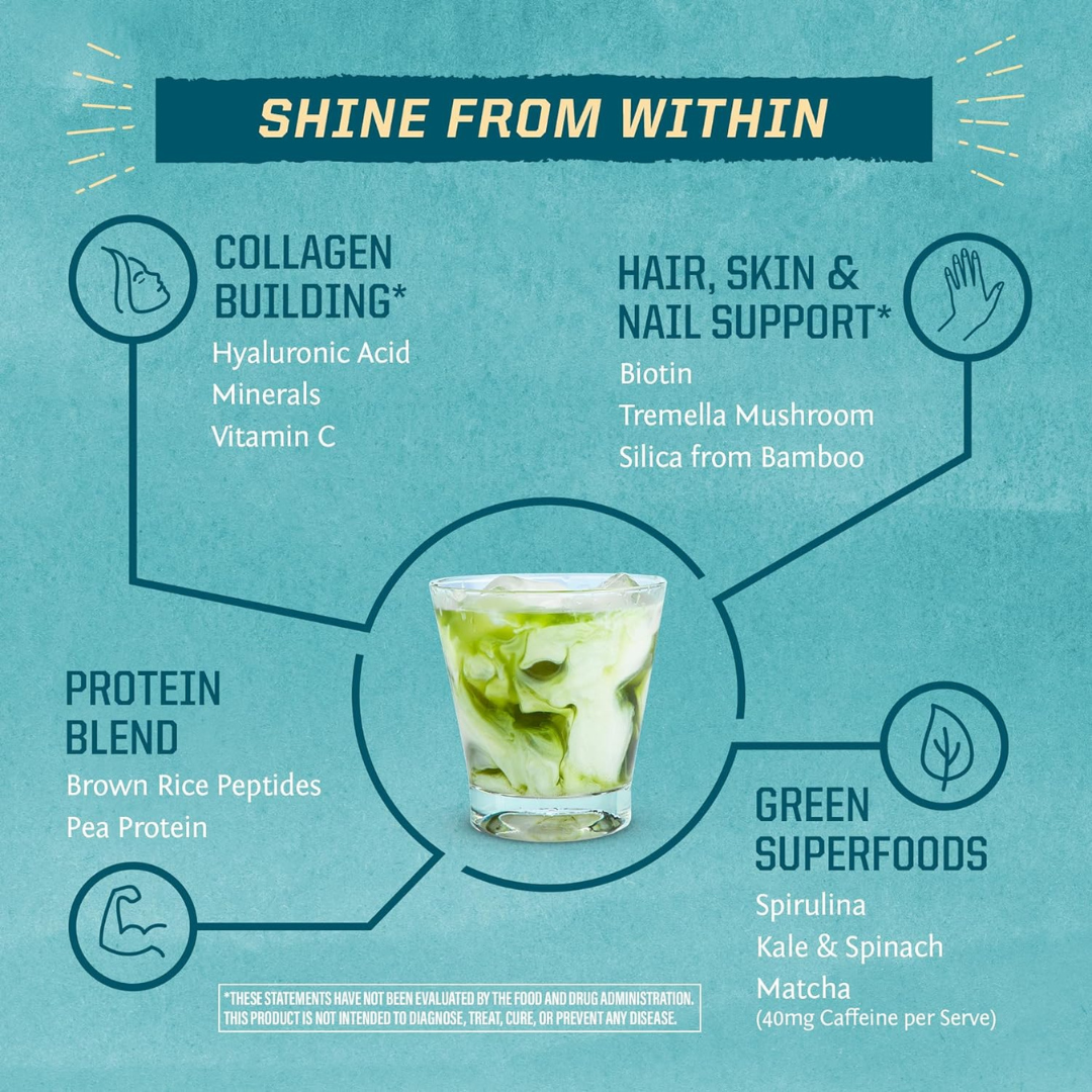 Sunwarrior~ Matcha Latte Collagen Drink Powder