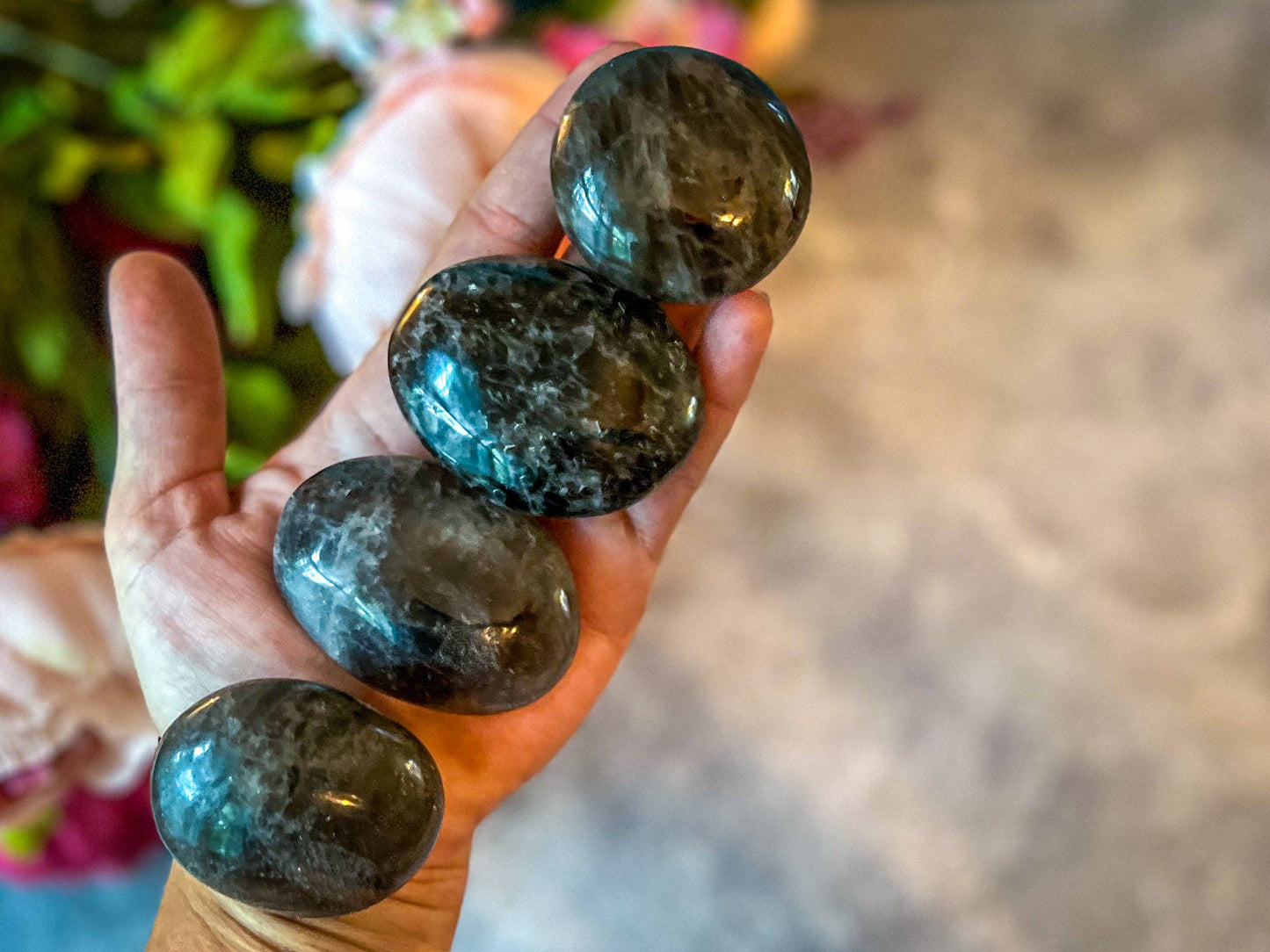 Palm stones, Smoky Quartz