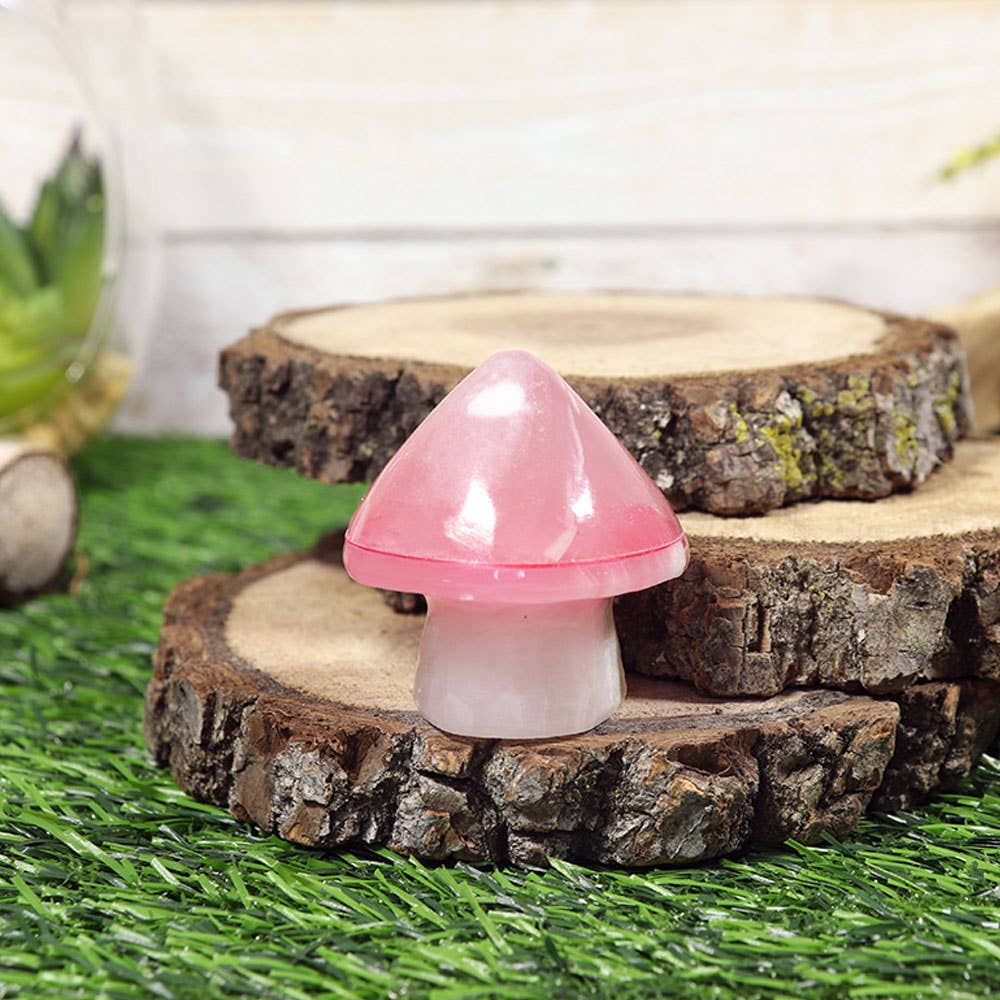 White Onyx Mushroom with Red Top | White Onyx Crystal