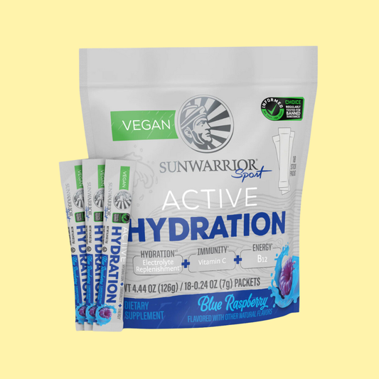 Sunwarrior~ Blue Raspberry Active Hydration Sticks - Single-Serving 