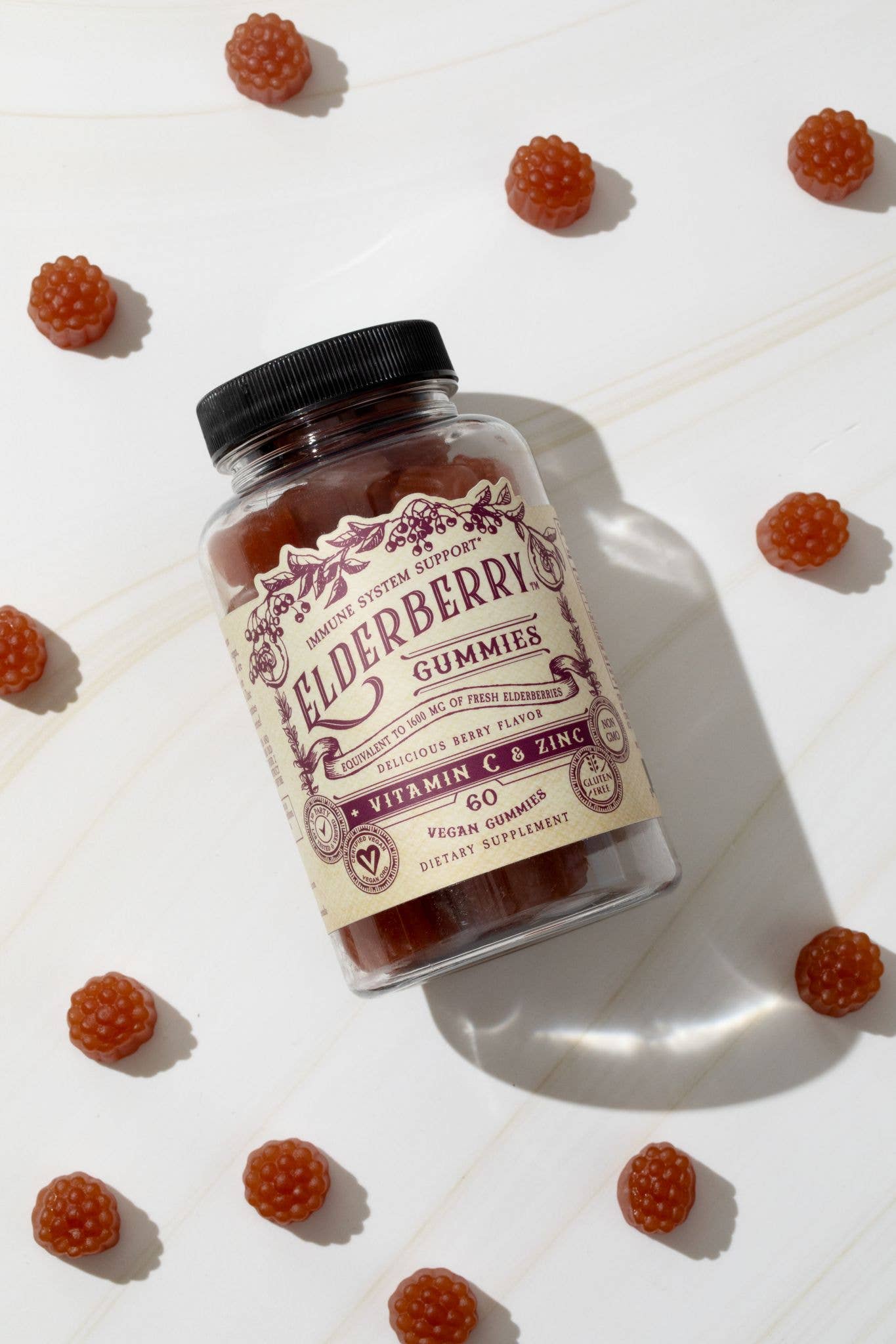 Elderberry Gummies with Zinc + Vitamin C- 60 CT