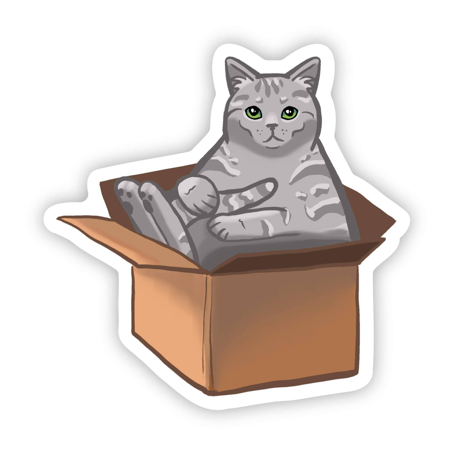 Sticker Cat In A Box