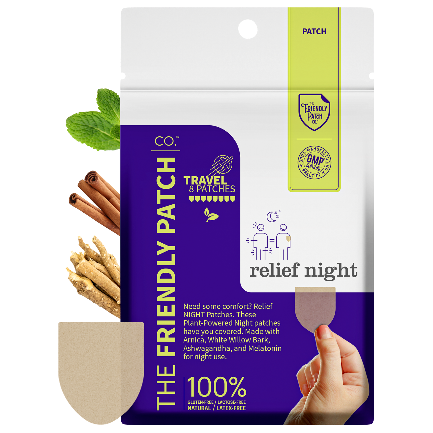 Patch ~ Relief Night Pain - Arnica, Melatonin, menthol 8 pack