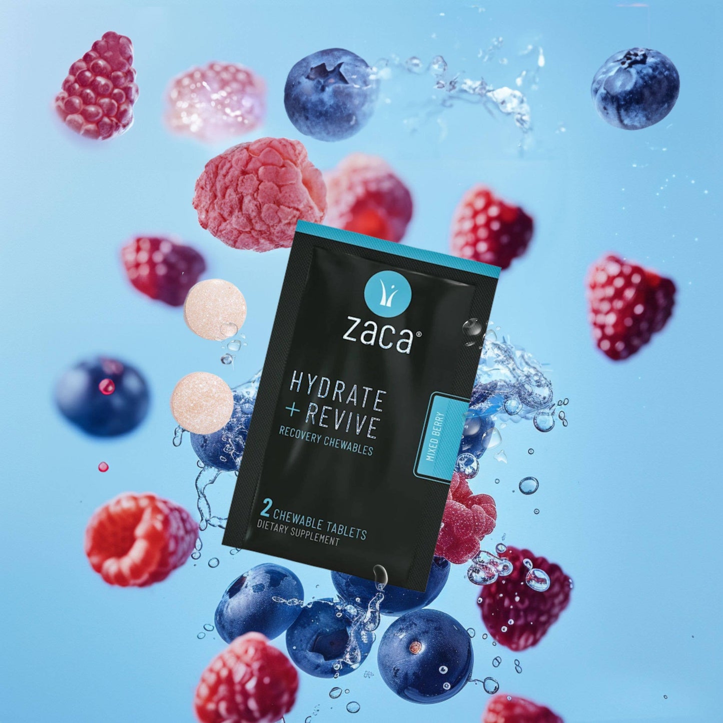 Zaca, Hydrate + Revive Chewable - Mixed Berry