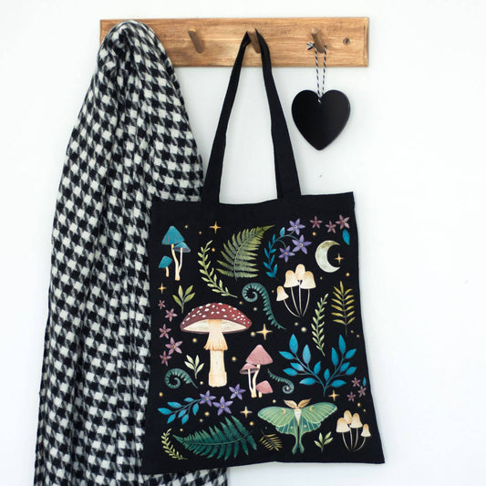 Tote Bag Dark Forest Print Polycotton