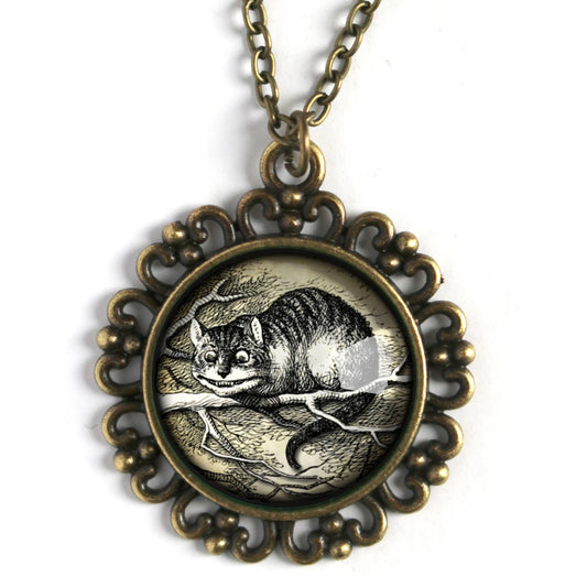 Necklace ~Alice in Wonderland Victorian Cheshire Cat Pendant