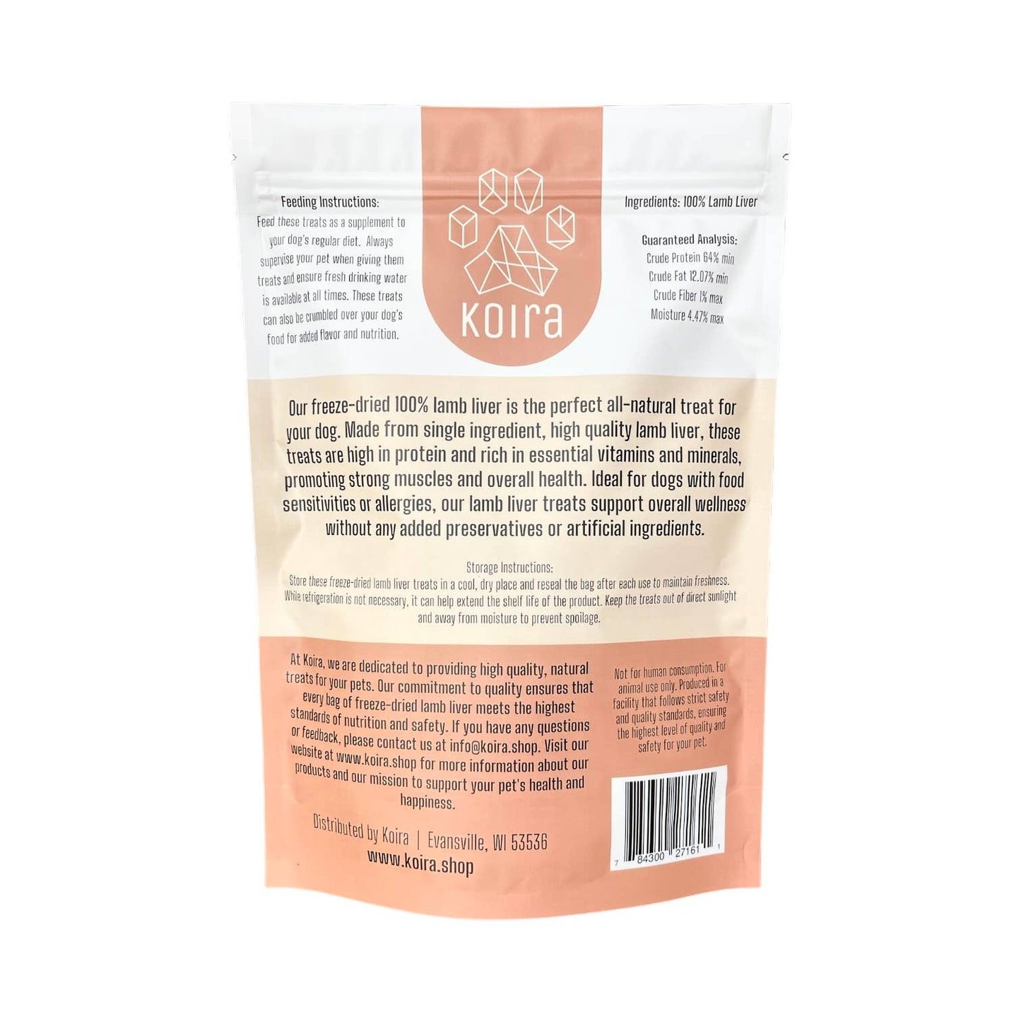 Koira Freeze-dried Lamb Liver Dog Treats