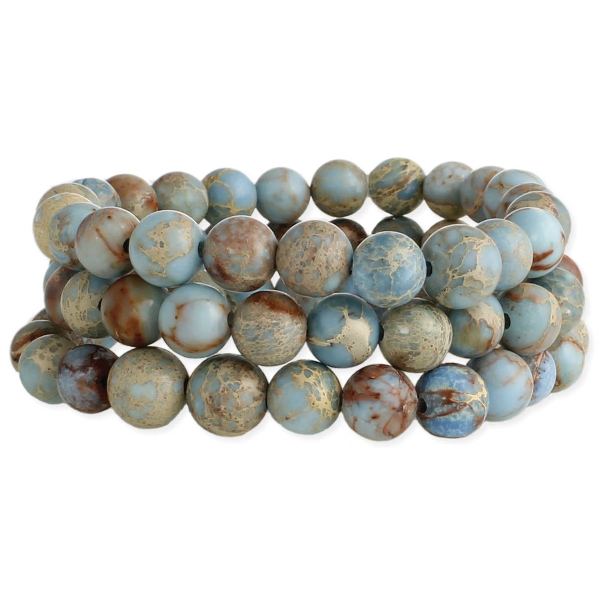 Bracelet Set, Blue Jasper Genuine Stone Stretch