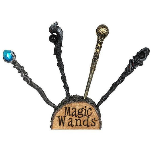 Wiccan Witch and Wizard Wand Display with 8 Wands