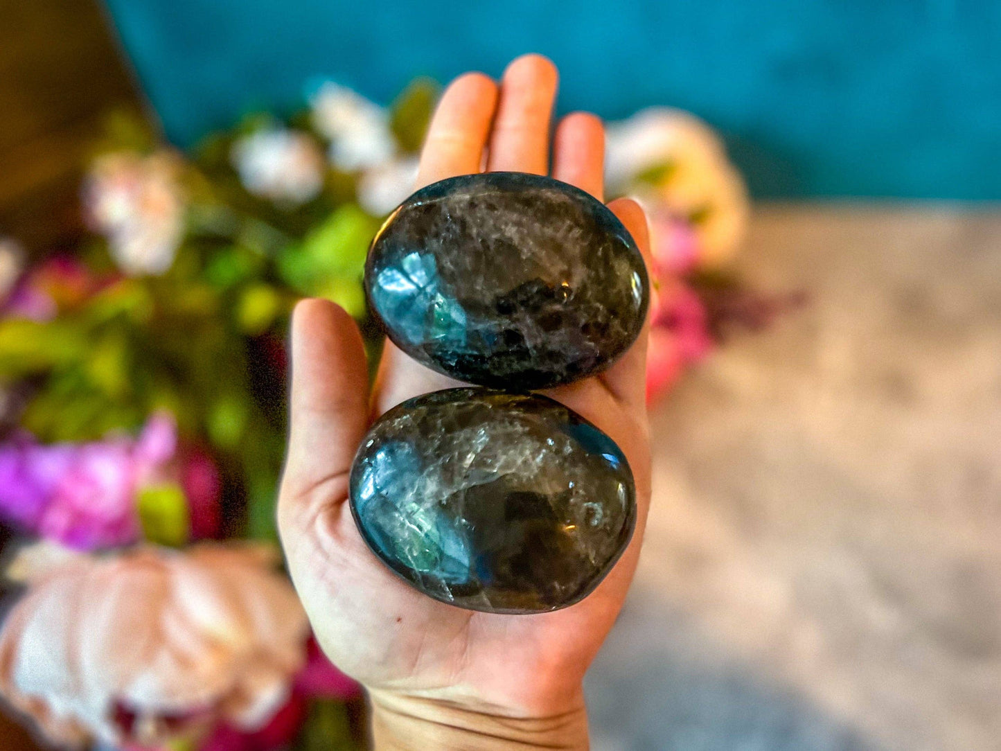 Palm stones, Smoky Quartz