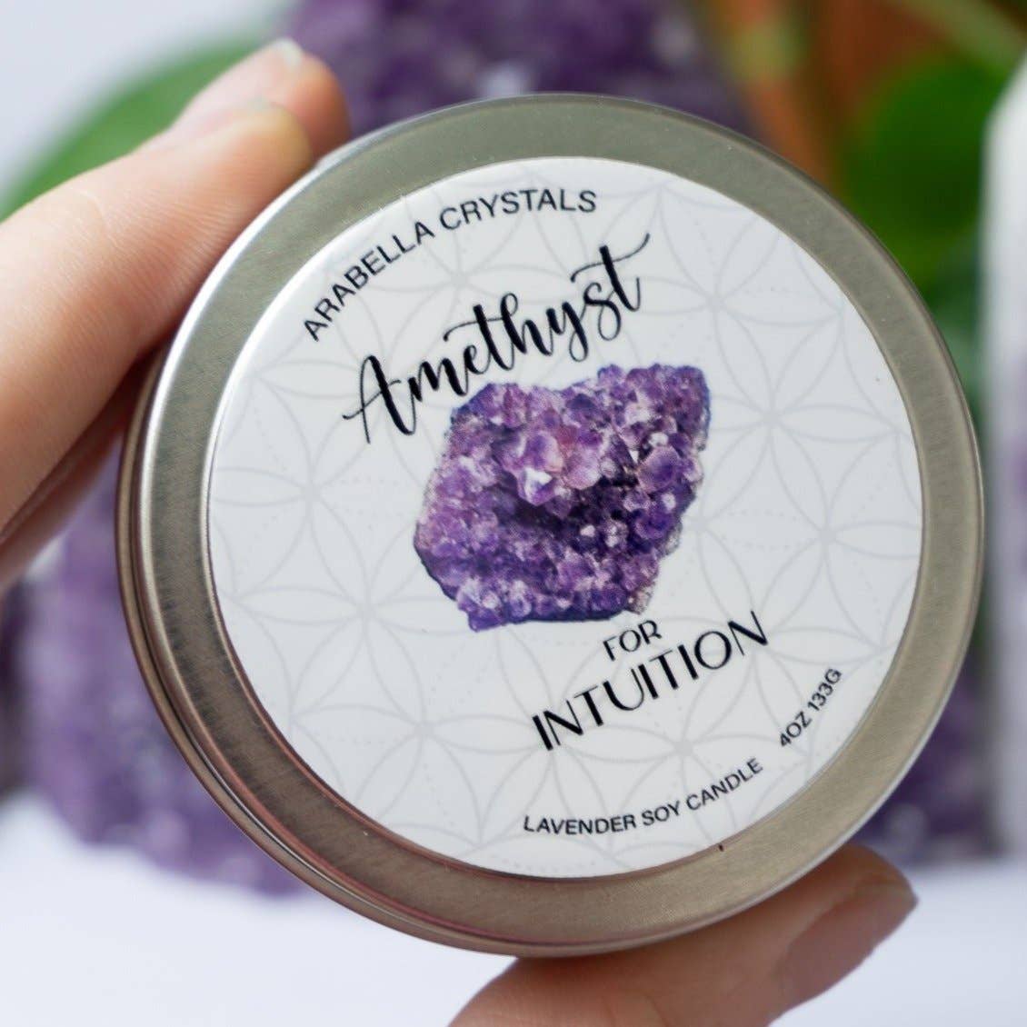 Candle Tin, Amethyst Crystal