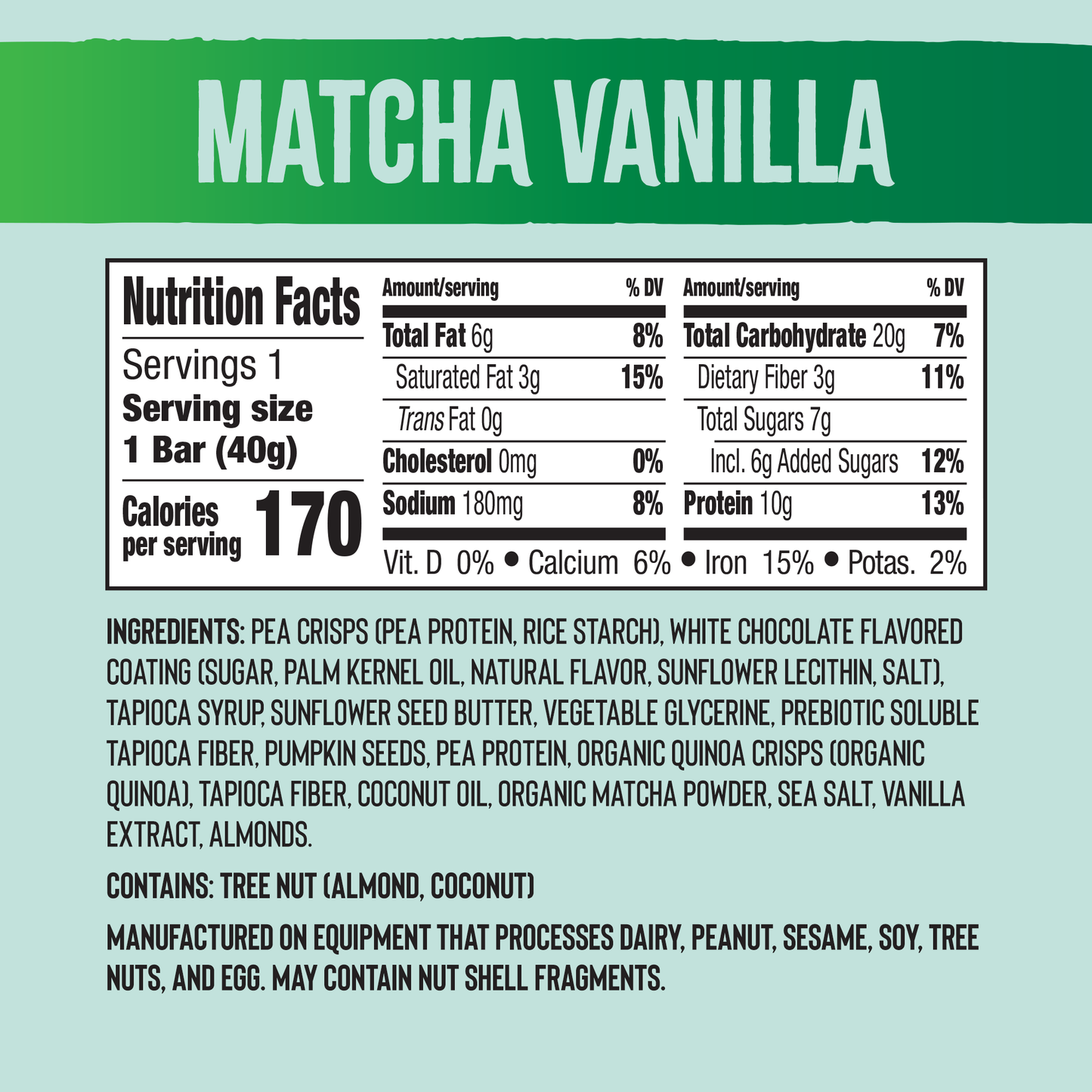 Mezcla Matcha Vanilla Bar