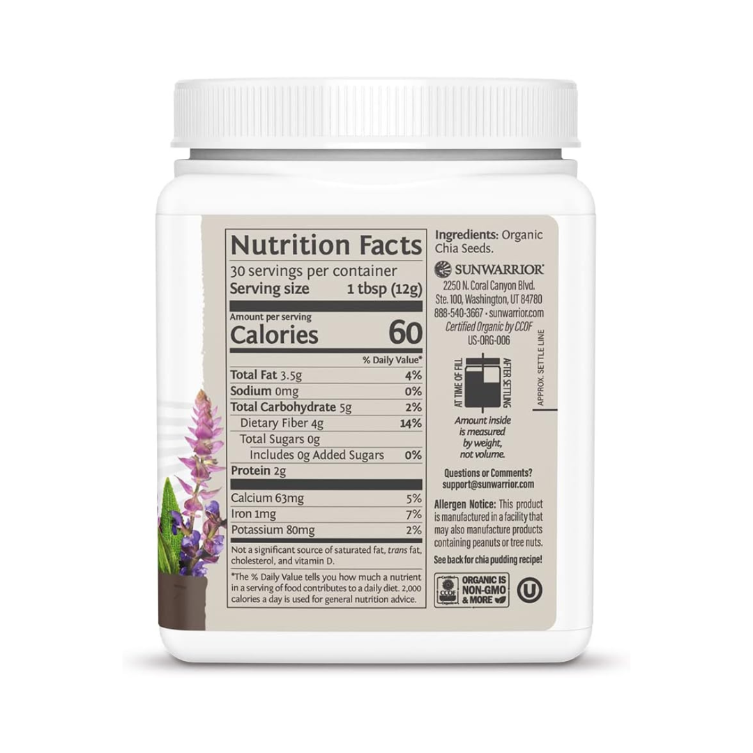 Sunwarrior, Organic Chia Seeds - Soy-Free, Gluten-Free