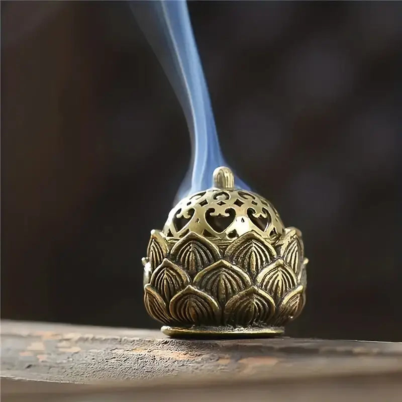 Incense Holder, Hollow Lotus Shaped Incense Burner