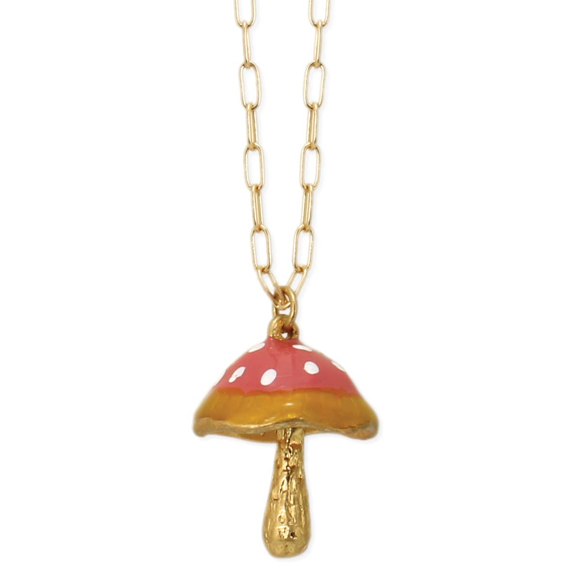 Necklace, Fantasy Forest Pink Mushroom