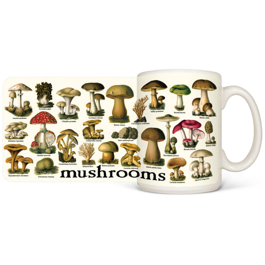 Mug Vintage Mushrooms - White 15oz