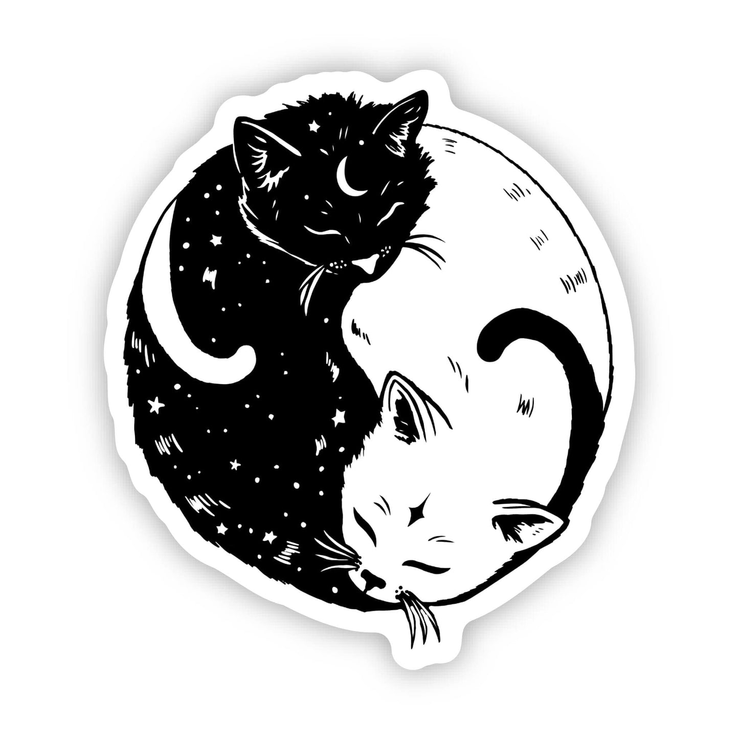 sticker, Yin and Yang cat